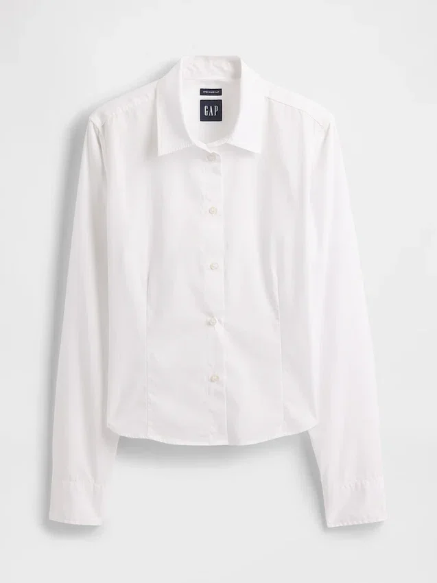 Organic Cotton Fitted Crop Shirt