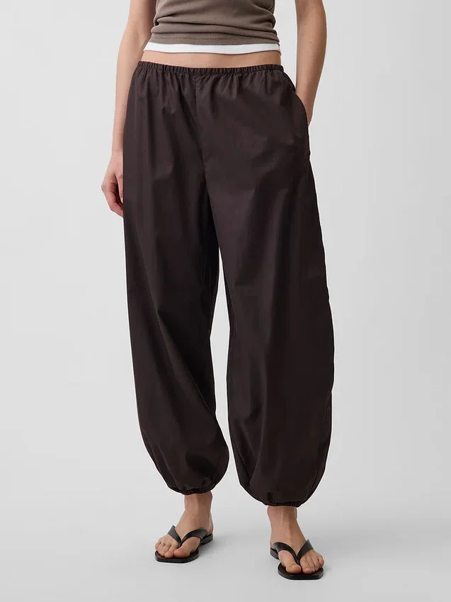 Organic Cotton Poplin Easy Baggy Joggers