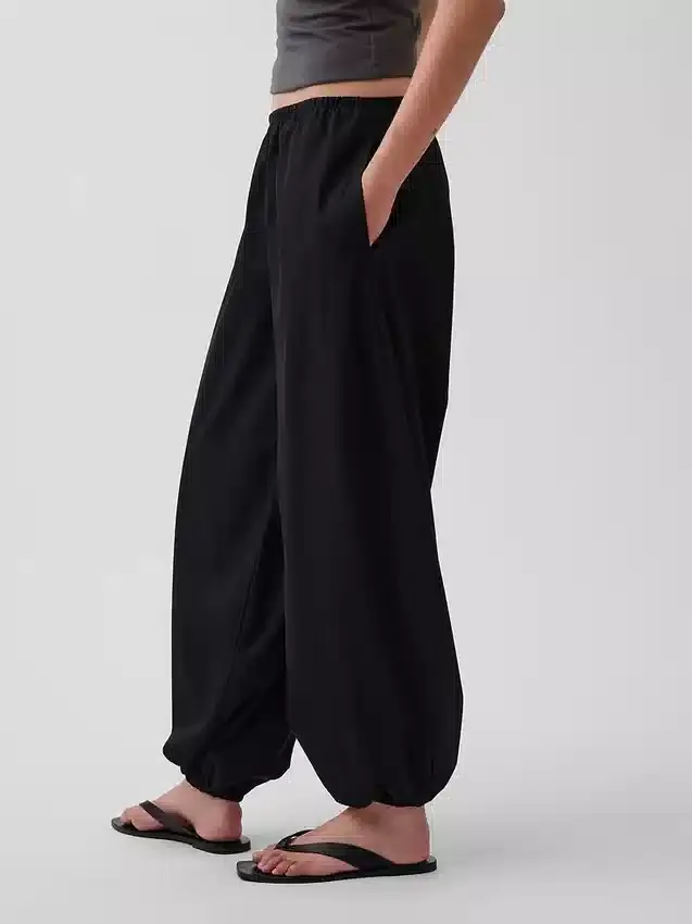 Organic Cotton Poplin Easy Baggy Joggers