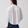 Organic Cotton Poplin Oversized Crop Shirt