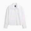 Organic Cotton Poplin Oversized Crop Shirt