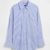 Organic Cotton Poplin Stripe Big Shirt