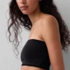 Organic Stretch Cotton Lace-Trim Bandeau Bralette