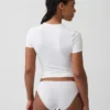 Organic Stretch Cotton Lace-Trim Bikini