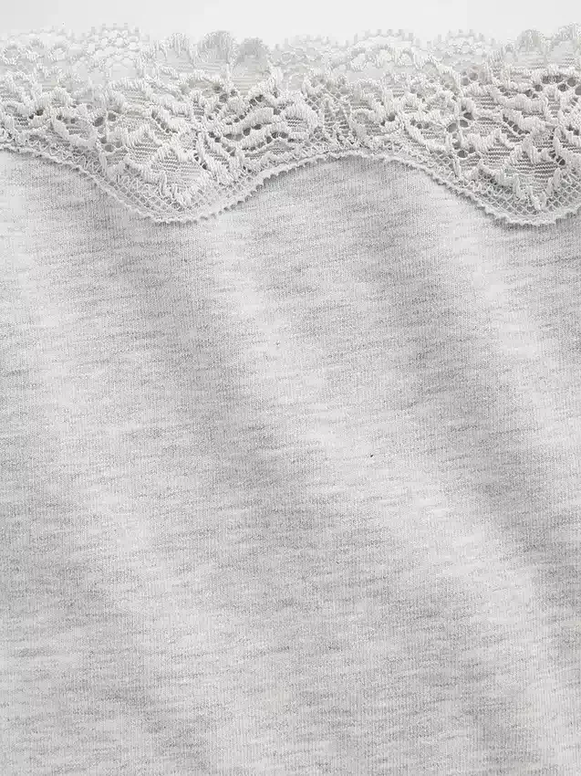 Organic Stretch Cotton Lace-Trim Hipster