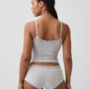 Organic Stretch Cotton Lace-Trim Shelf-Bra Cami