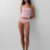 Organic Stretch Cotton Lace-Trim Shelf-Bra Cami