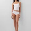 Organic Stretch Cotton Lace-Trim Shorty