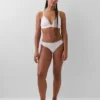 Organic Stretch Cotton Lace-Trim Thong