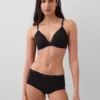 Organic Stretch Cotton Lace-Trim Triangle Bra