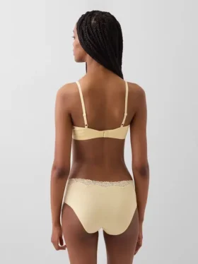 Organic Stretch Cotton Lace-Trim Triangle Bra