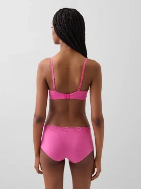 Organic Stretch Cotton Lace-Trim Triangle Bra