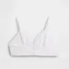 Organic Stretch Cotton Lace-Trim Triangle Bra