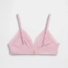 Organic Stretch Cotton Lace-Trim Triangle Bra