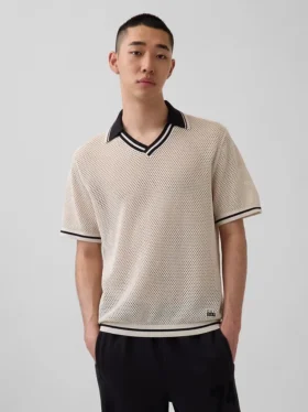 Ouigap Mesh Polo Sweater
