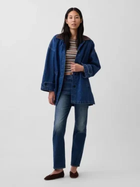 Oversized Denim Car Coat