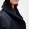 Oversized Knit-Trim Bomber Jacket