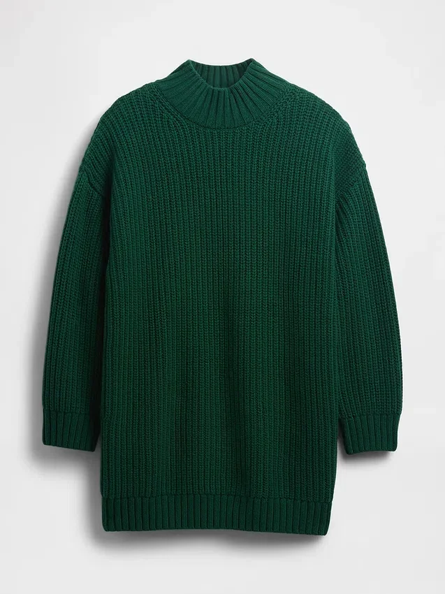 Oversized Turtleneck Mini Sweater Dress