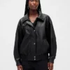 Oversized Vegan Leather Jacket