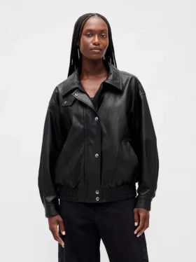 Oversized Vegan Leather Jacket