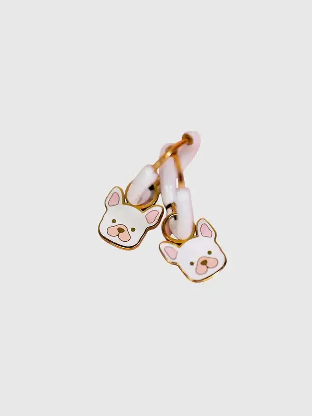 Pierced Co Dog Charms for Huggie Earrings