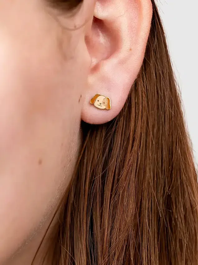 Pierced Co Dog Screwback Earrings