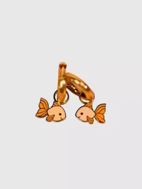Pierced Co Goldfish Charms for Huggie Earrings