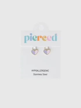 Pierced Co Heart Duo Charm for Huggie Earrings