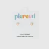 Pierced Co Tiny Peachy Heart Screwback Earrings