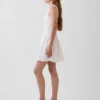 Pintuck Drop-Waist Mini Dress