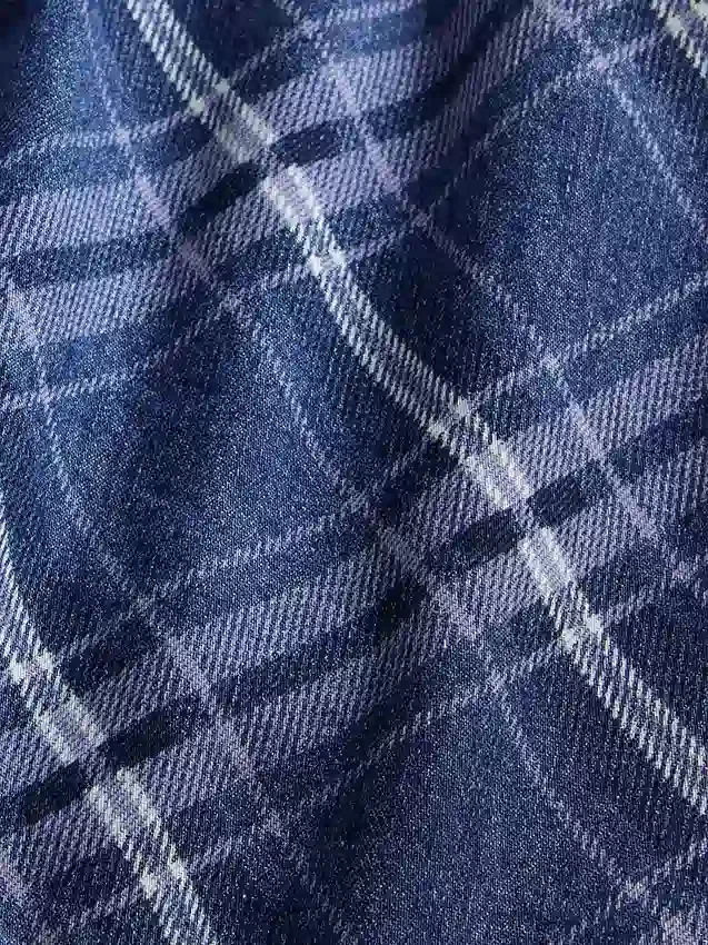 Plaid Denim Mini Skirt