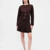 Pleated Mini Sweater Skirt