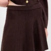 Pleated Mini Sweater Skirt