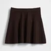 Pleated Mini Sweater Skirt