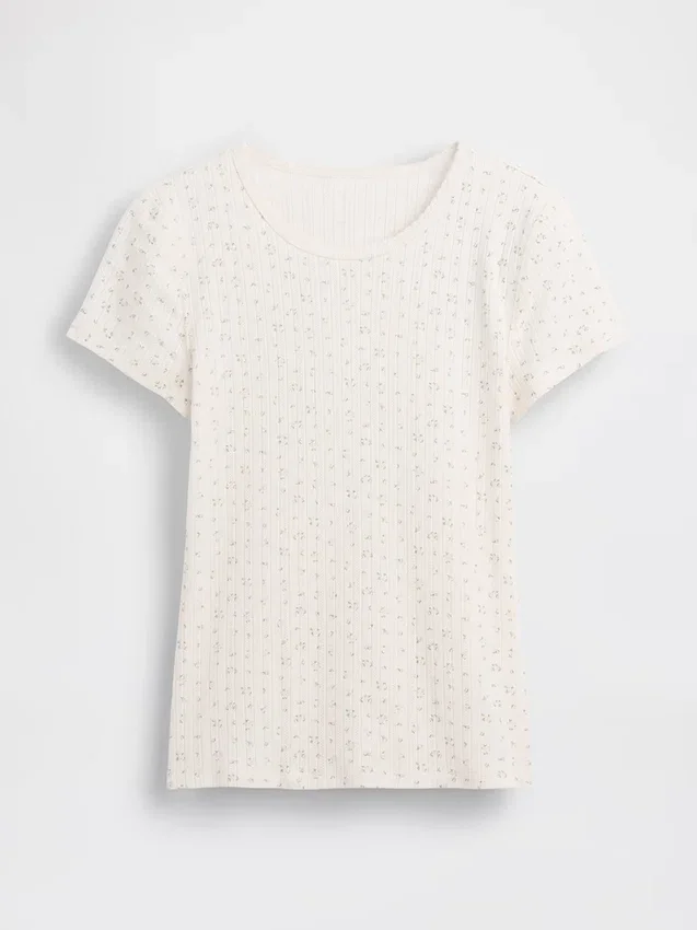 Pointelle Crewneck T-Shirt