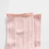 Pointelle Half Crew Socks