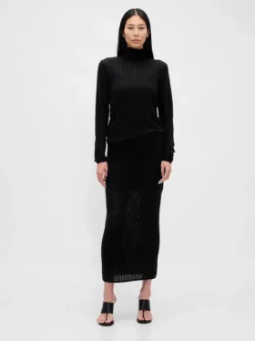 Pointelle Maxi Skirt
