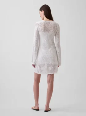 Pointelle Mini Sweater Dress