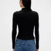 Pointelle Rib Crop Turtleneck