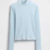 Pointelle Rib Crop Turtleneck