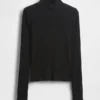 Pointelle Rib Crop Turtleneck
