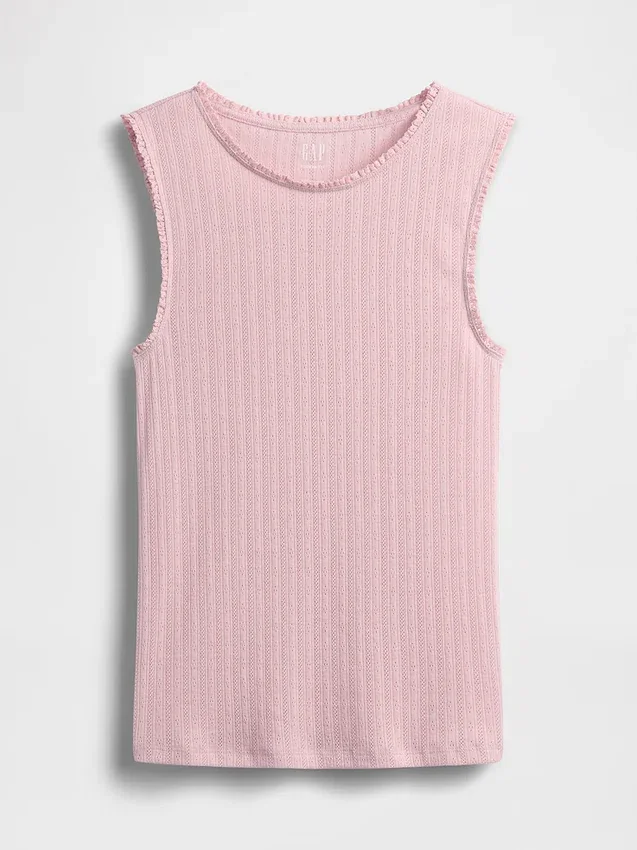 Pointelle Shell Tank Top