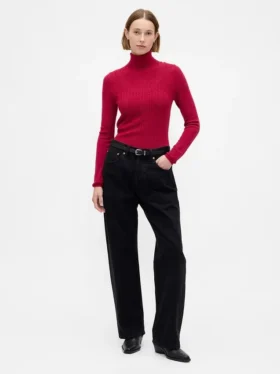 Pointelle Turtleneck Sweater