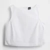 Poplin Boatneck Shell Tank Top