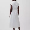 Poplin Cinched Midi Shirtdress