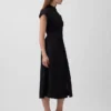 Poplin Cinched Midi Shirtdress