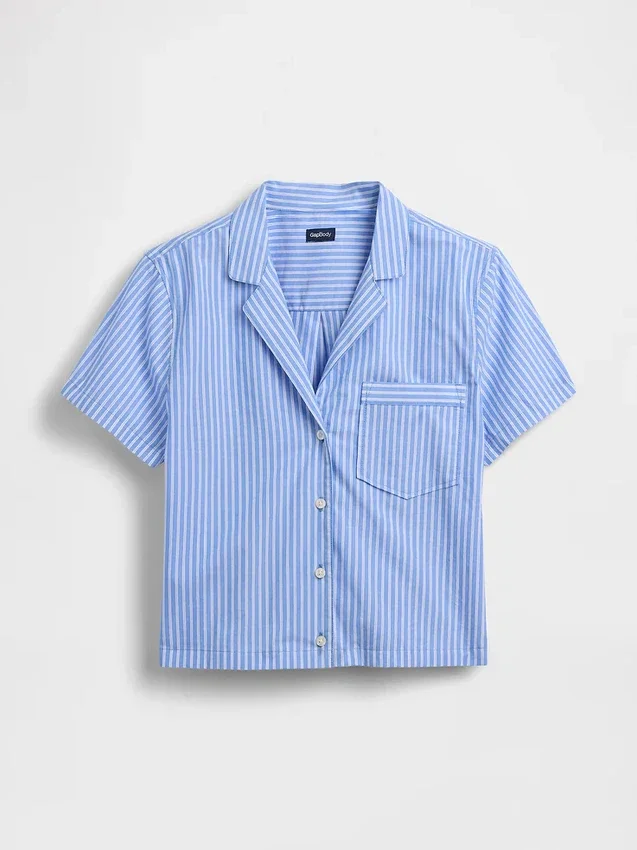 Poplin Crop Pj Shirt