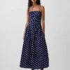Poplin Drop-Waist Maxi Dress