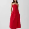 Poplin Drop-Waist Maxi Dress