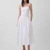 Poplin Drop-Waist Maxi Dress
